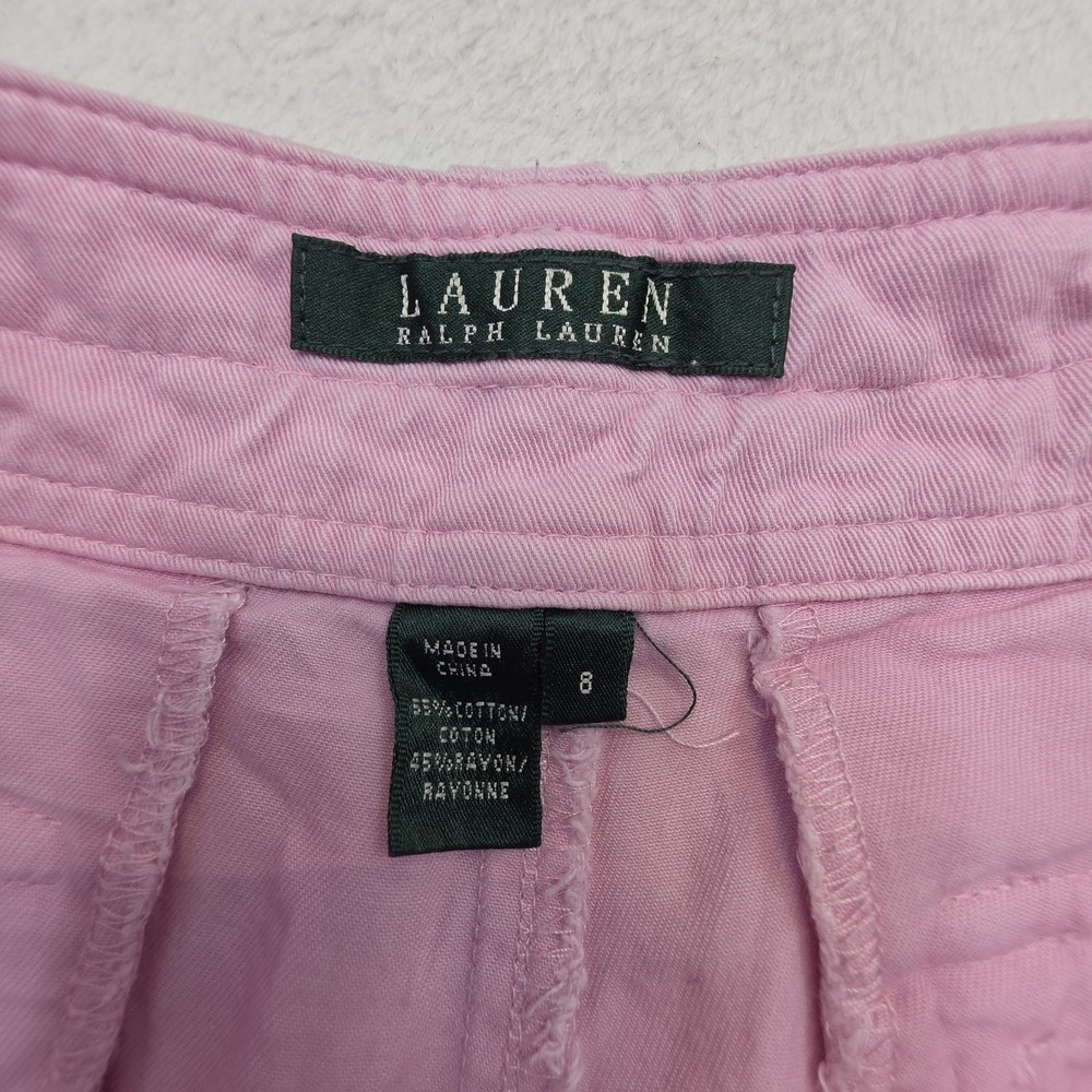 Lauren Ralph Lauren Pink Cargo Cropped Pants Women's Size 6 Wide Leg Utility - Picture 5 of 8